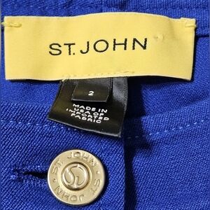 St John Marie Classic Style Royal Blue Made In USA Business Casual Pants Sz 2